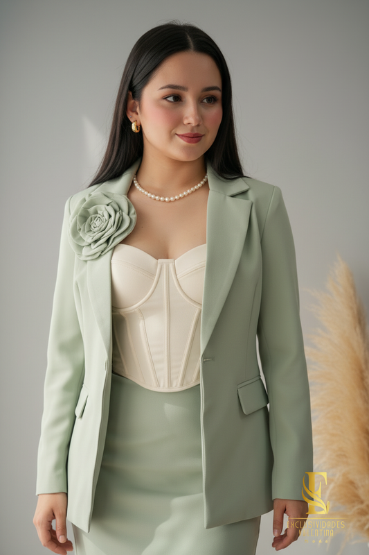 Conjunto Sage Rose Blazer & Mini cod.C215