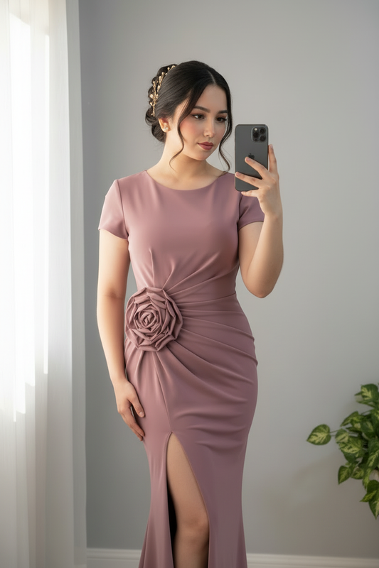 Vestido Rosa Palo Rosa 3D Sirena cod.003