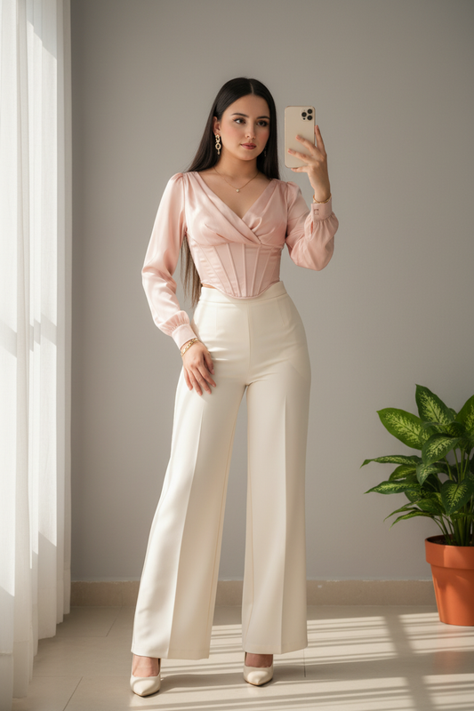 Blusa Corset Camelia Rosa