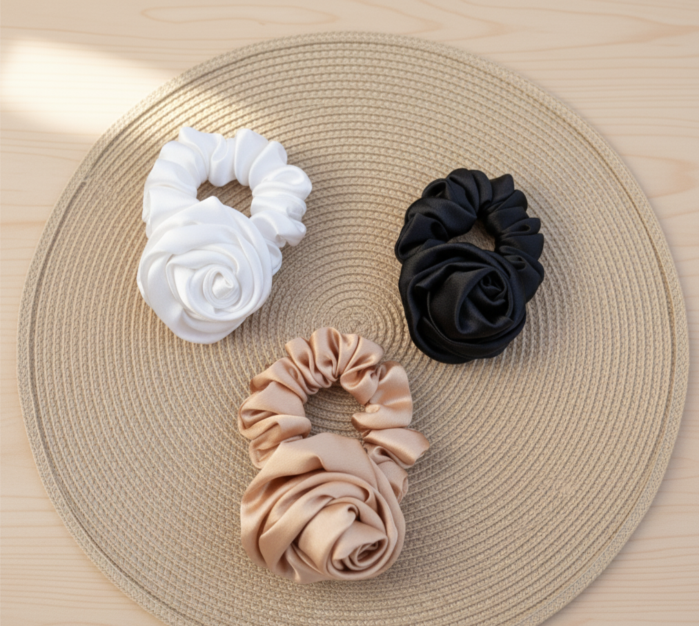Scrunchies de flor