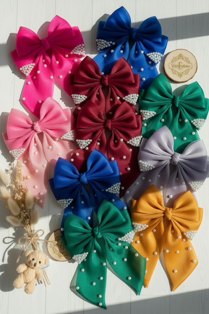 Lacitos con Perlas - Pearls Tail Bows cod.003