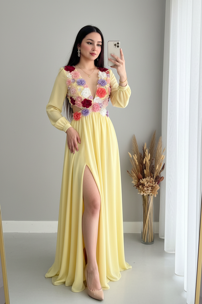 Vestido Primavera Amarillo cod.V758
