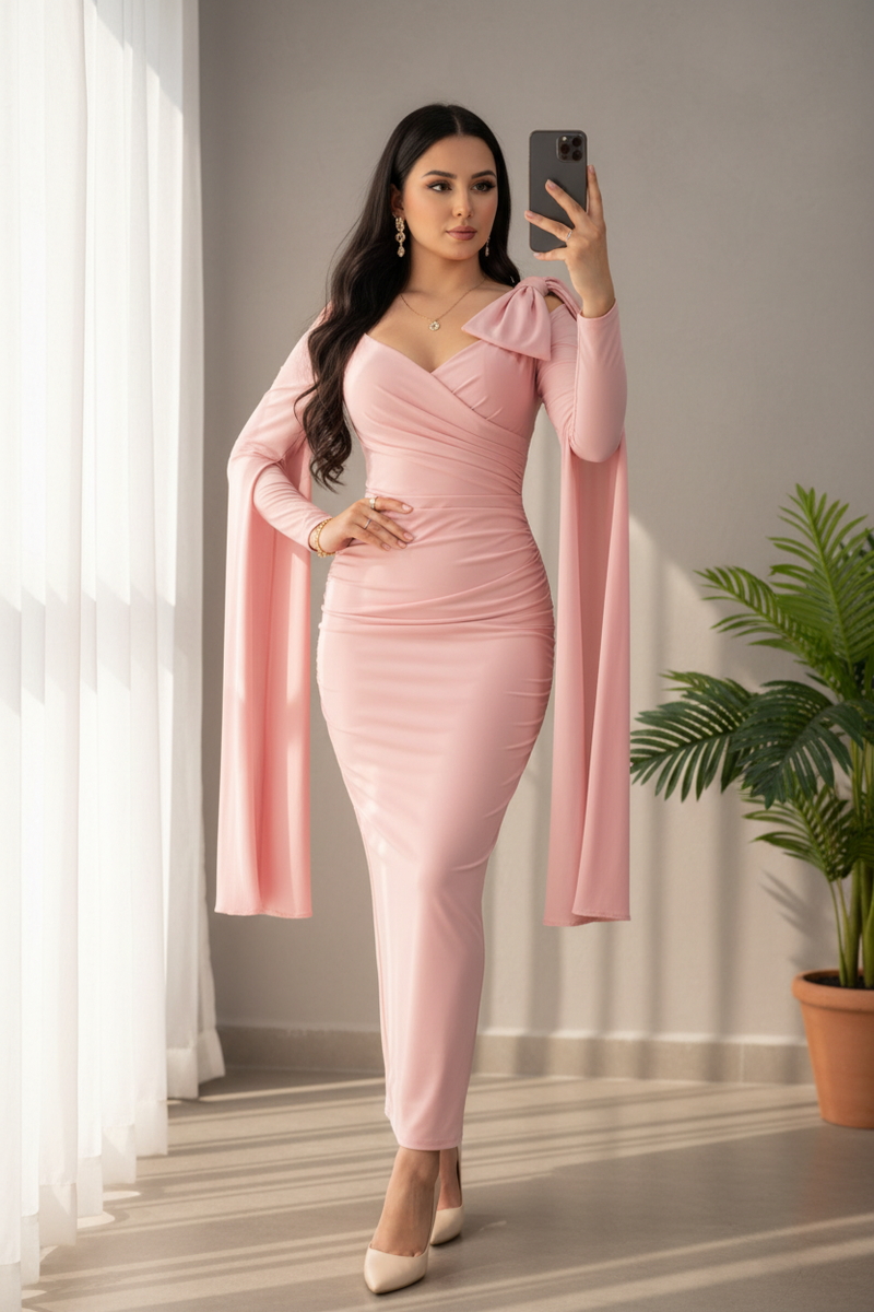 Vestido Isadora Rosa Capa cod.V656