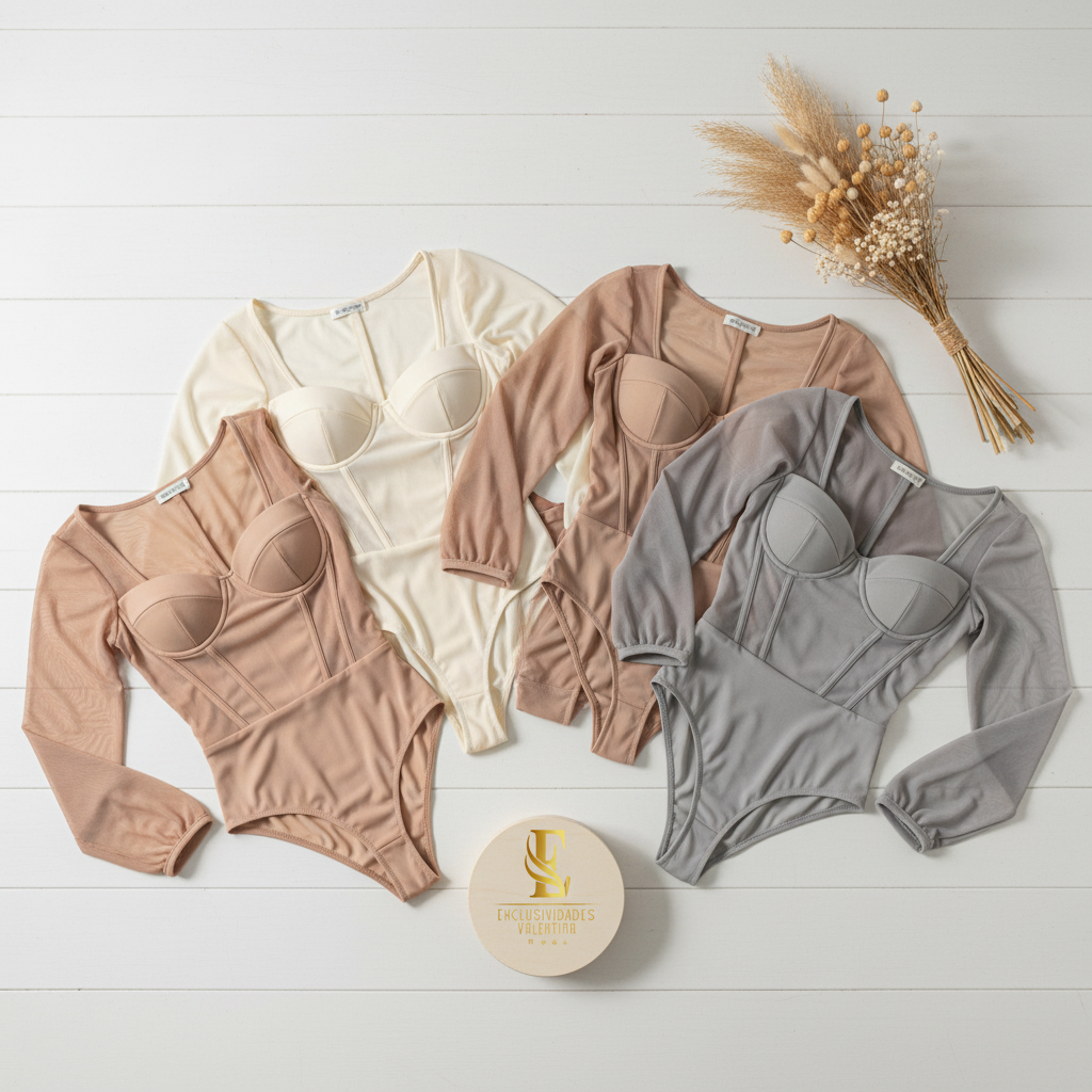 Blusa con mangas de malla en tonos neutros