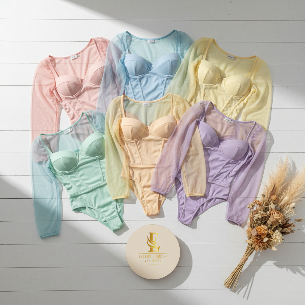 Blusa con mangas de malla en tonos pasteles
