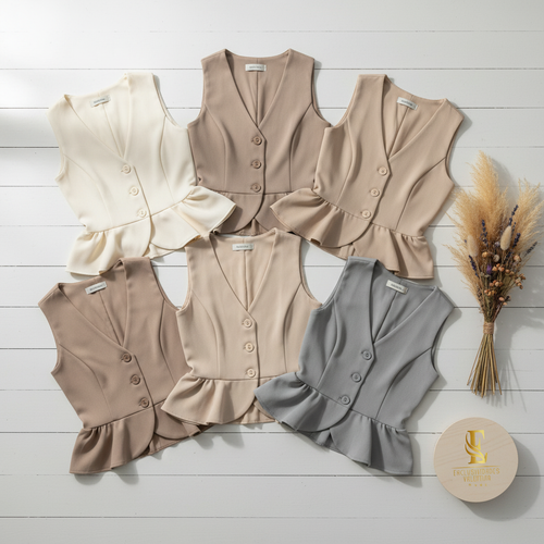 Chaleco peplum en colores neutros