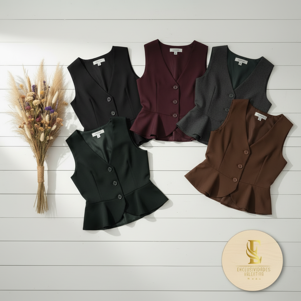 Chaleco peplum en colores oscuros