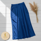 Falda midi satinada azul royal