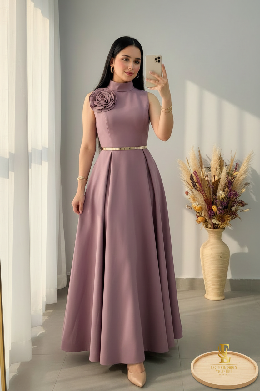 Vestido Malva Rosa D cod.00161