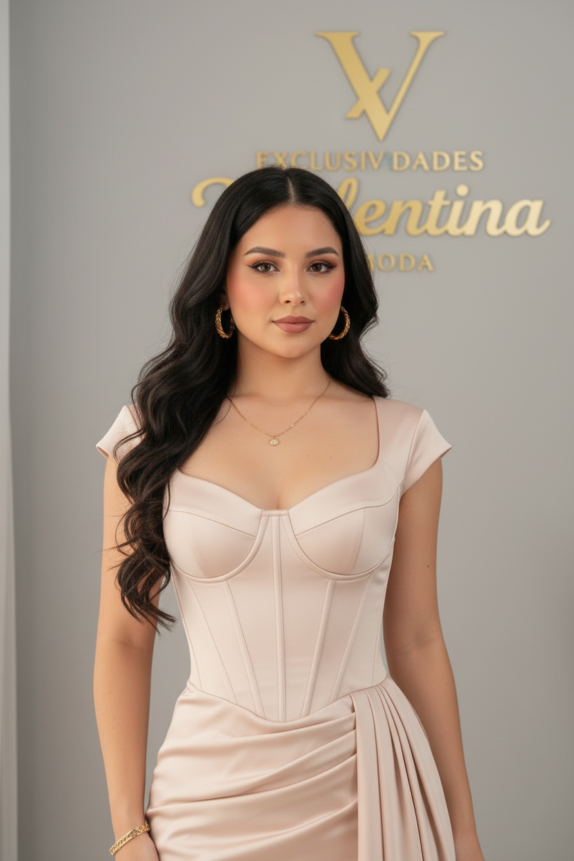 Vestido Corset Arabella rosa pastel cod.V654
