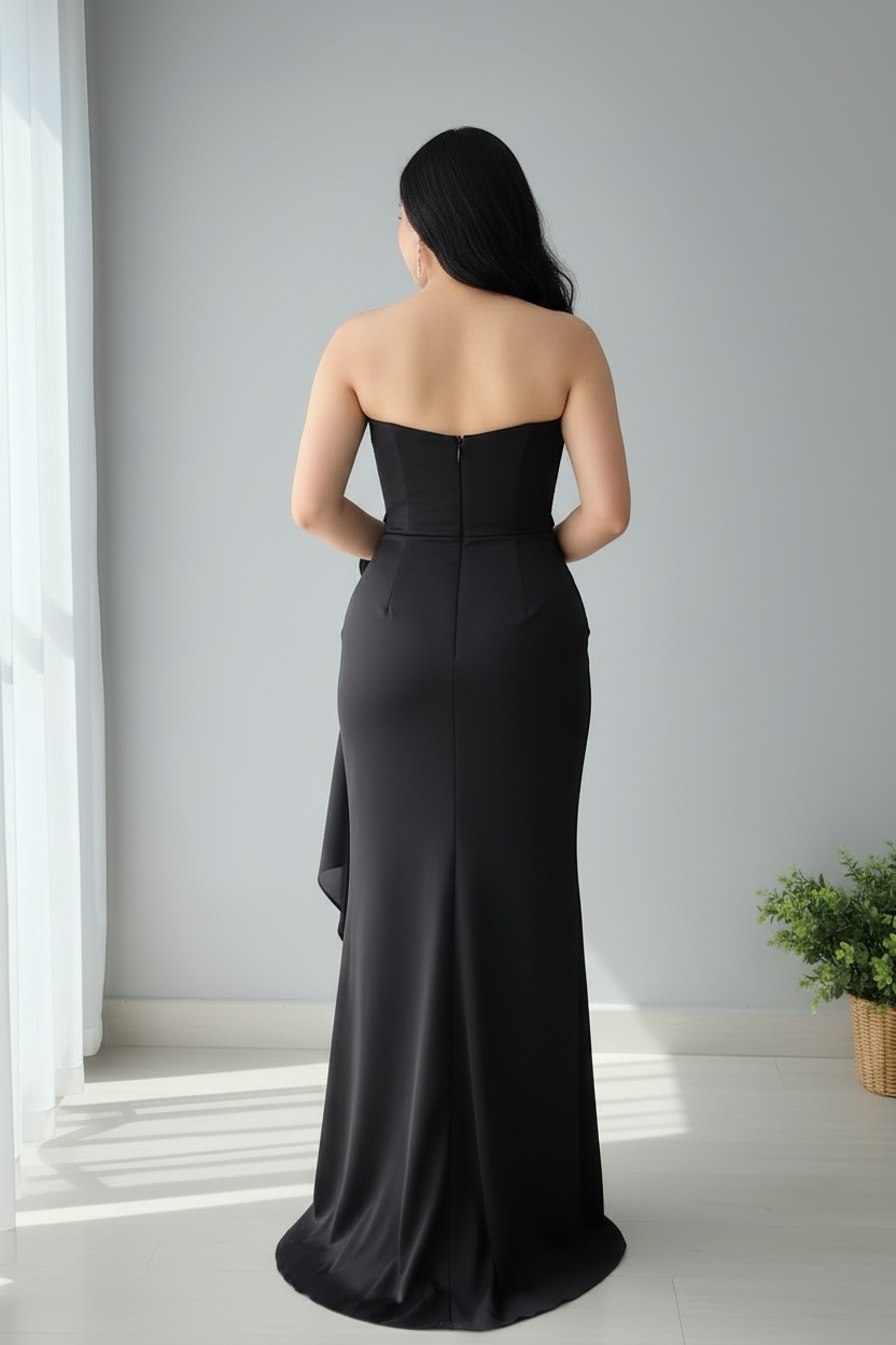 Vestido Negro Rosa cod.747