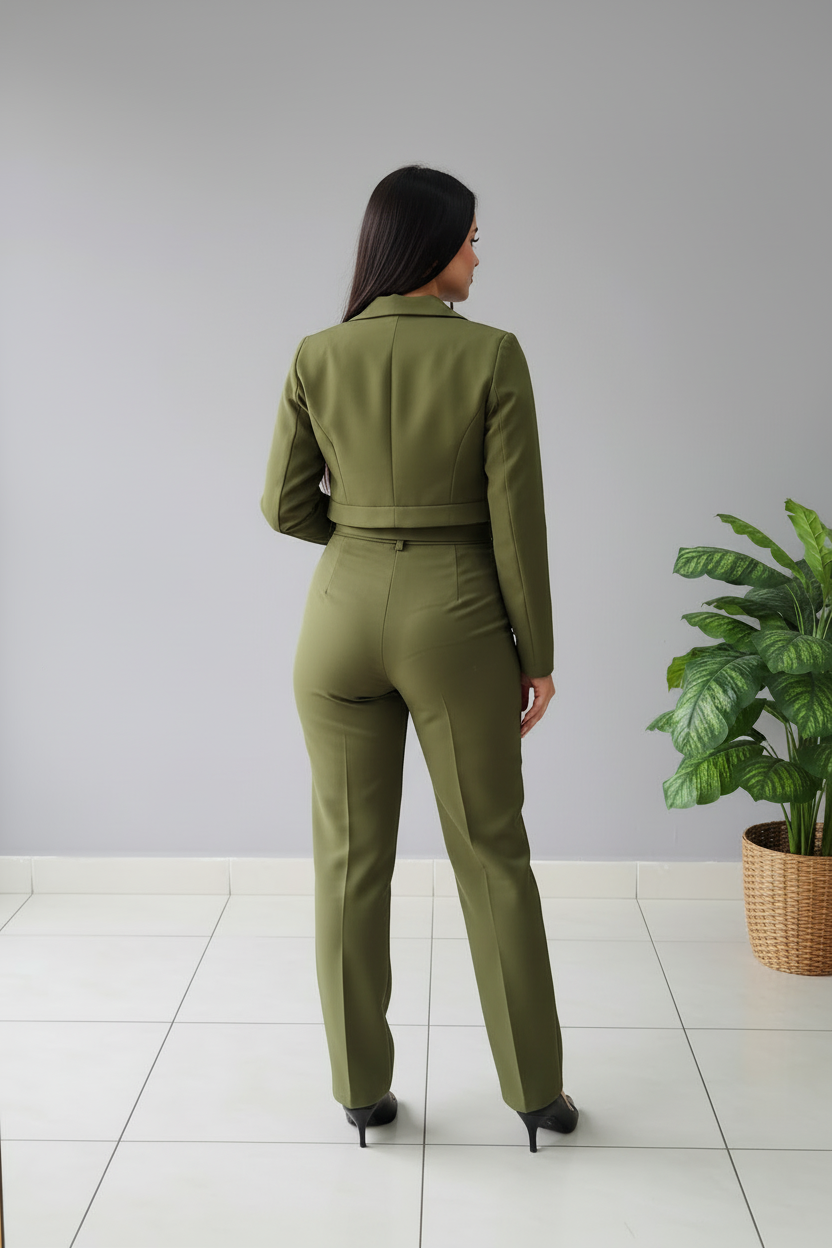 Traje Verde Oliva 3 Piezas cod.630