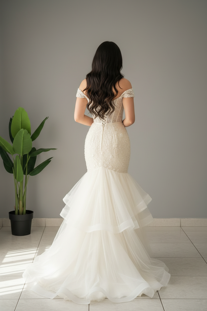 Vestido Novia Corset Perlas cod.615