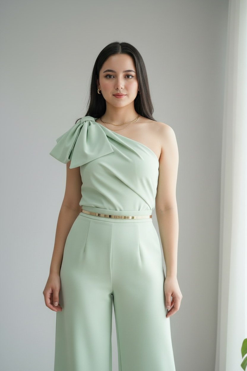 Conjunto Mint Bow Monocromático cod.700