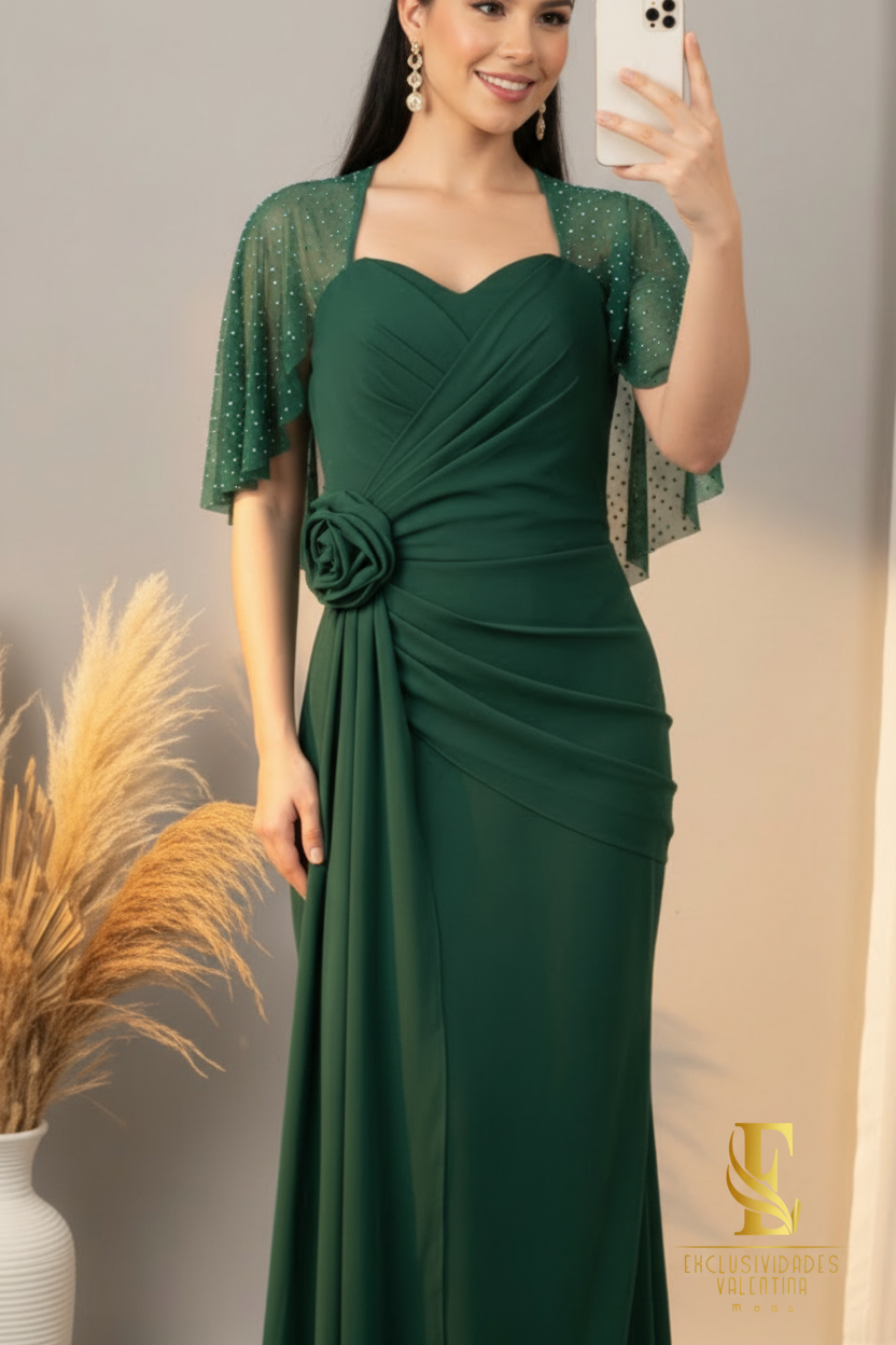 Vestido Émeraude Rose cod.00200