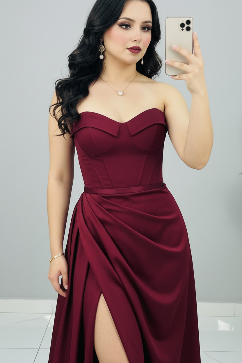 Vestido Borgoña Élite cod.586