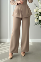Conjunto Blazer Peplum Beige cod.C865