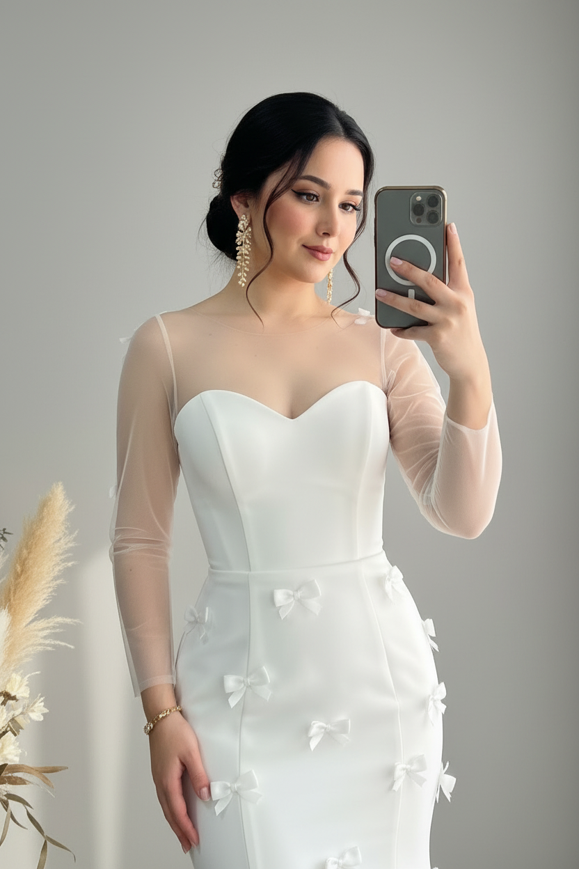 Vestido de Novia Sirena con Lazos D cod.V360