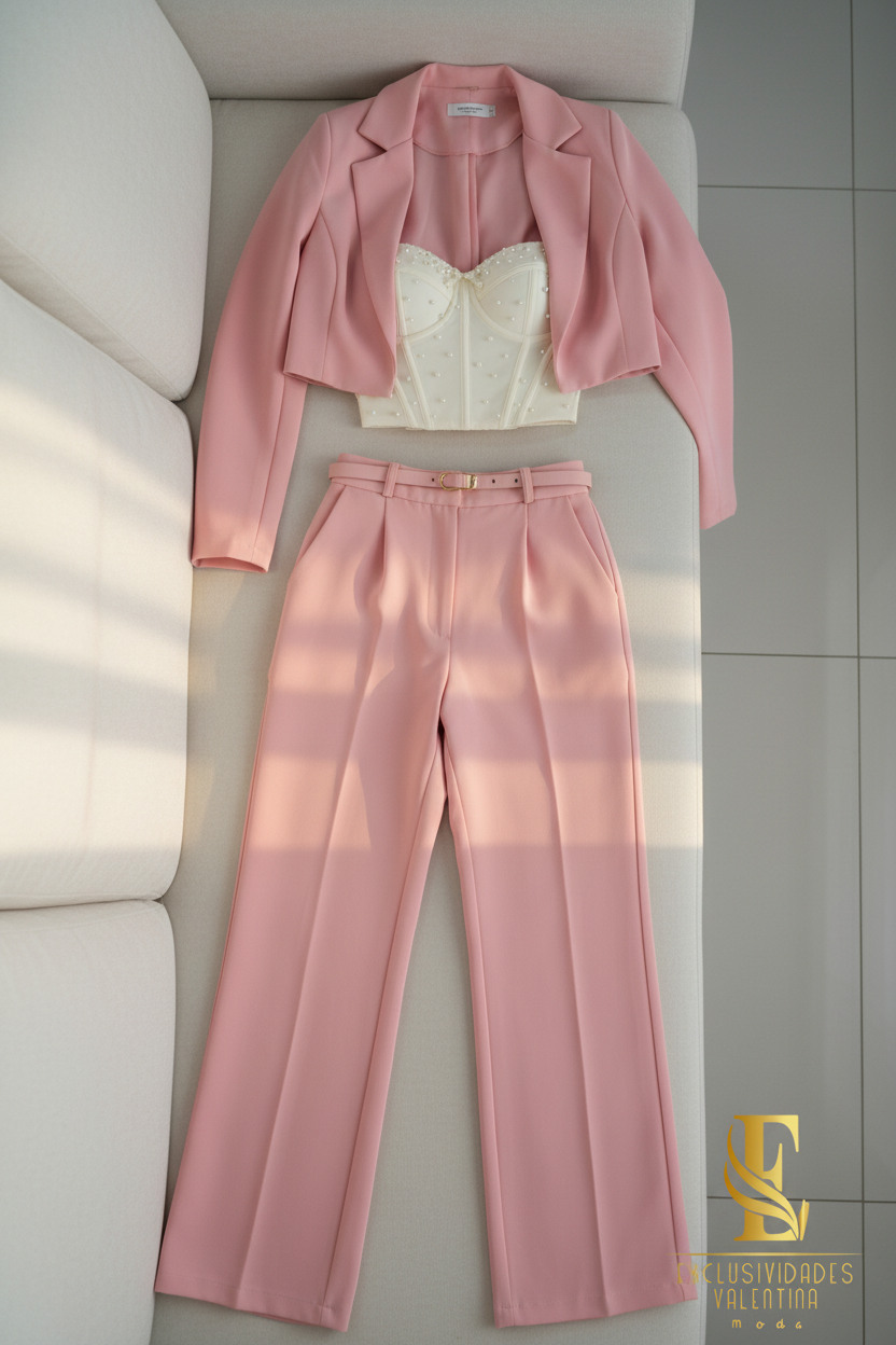 Conjunto Rose Poudré Blazer & Corset cod.C219