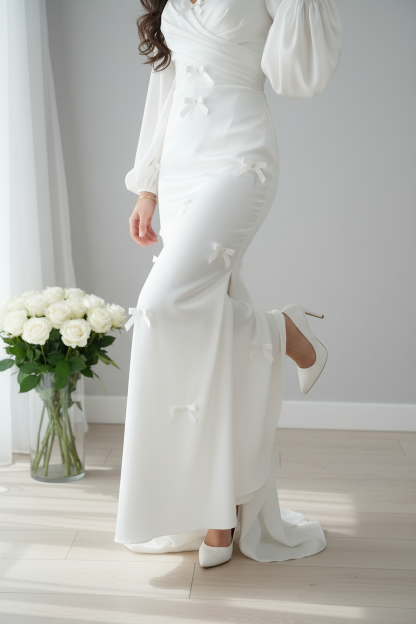 Vestido blanco nupcial manga globo  3D C.1939