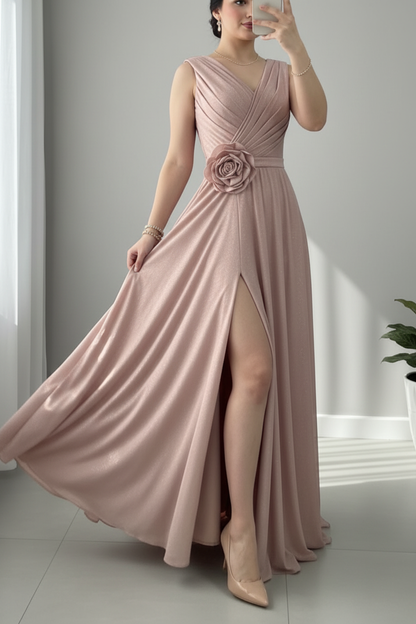 Vestido Rosa Palo Flor cod.906