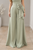 Enterizo verde salvia bustier bordado  cod. E0012