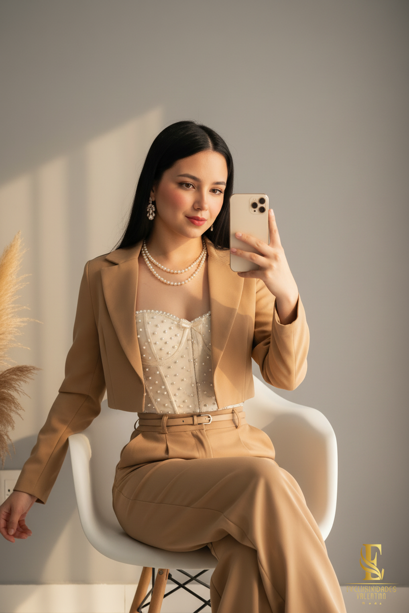 Conjunto Camel Blazer & Corset cod.C211