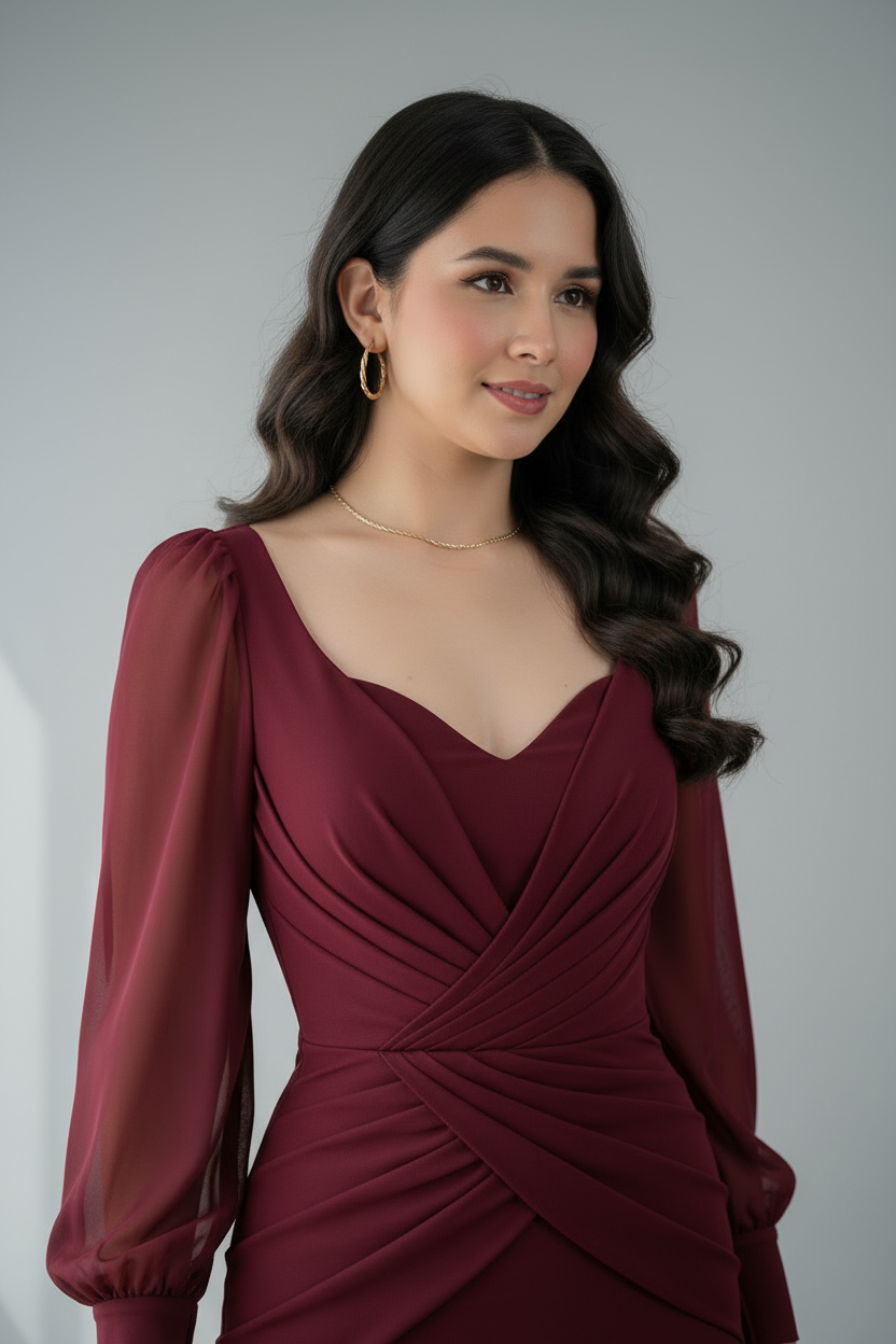 Vestido Sirena Burgundy cod.905