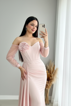 Vestido Rosa Bebé Off-Shoulder Rosa D cod.V550
