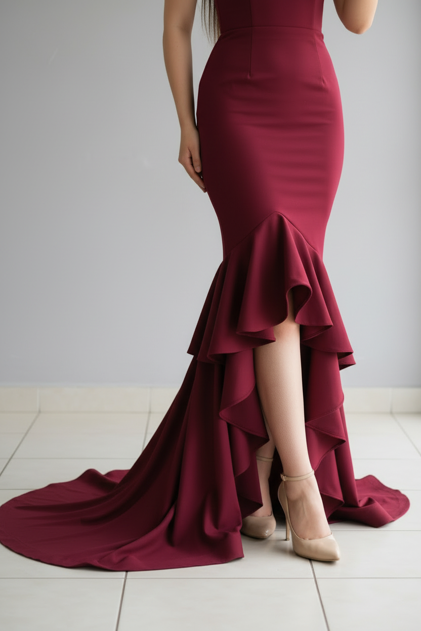 Vestido Sirena Vino cod.617