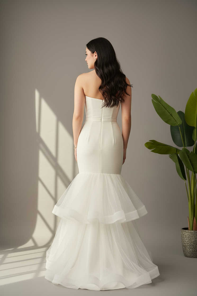 Vestido Sirena Blanco cod.609