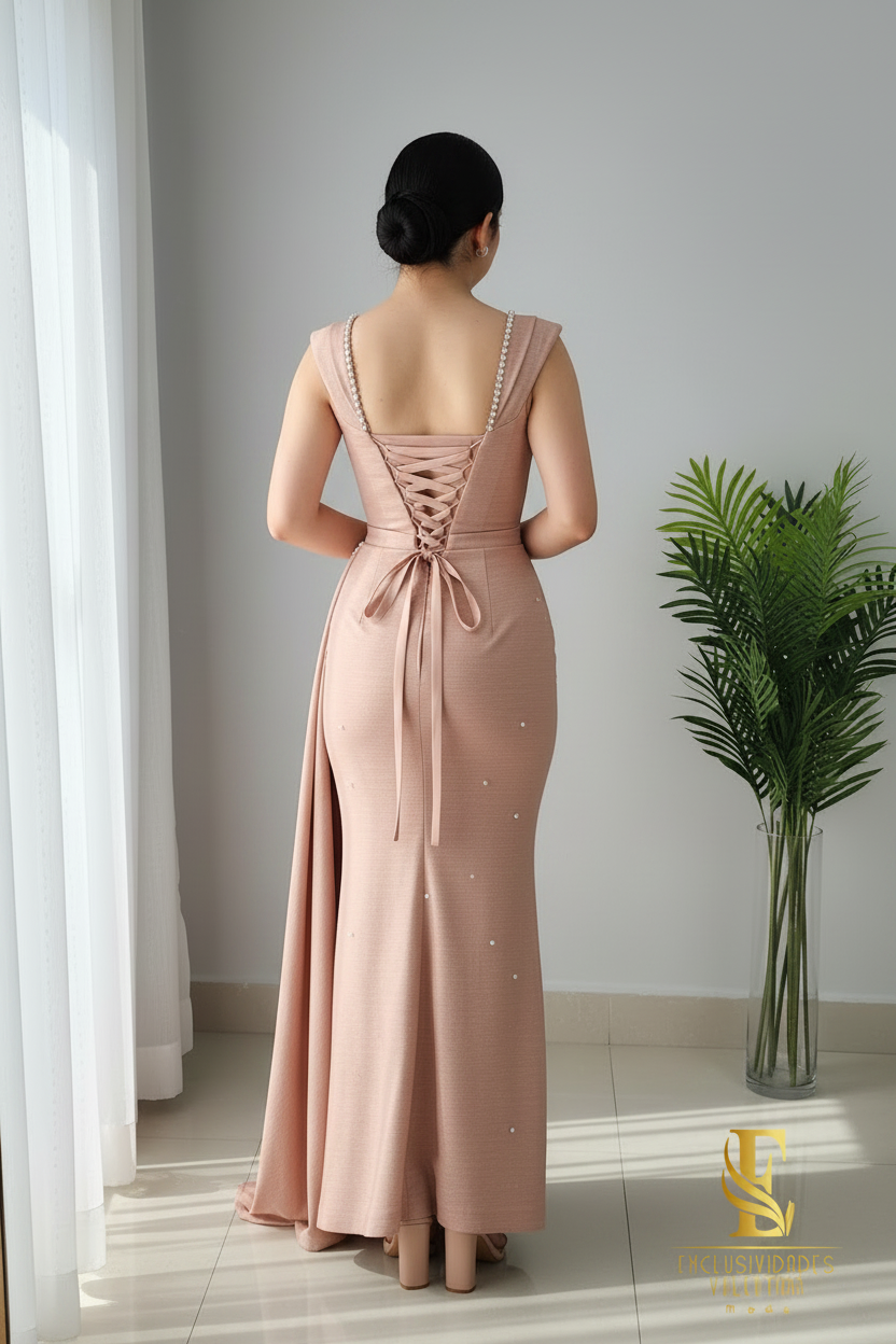 Vestido Blush Perle Corset Sirena cod.V220