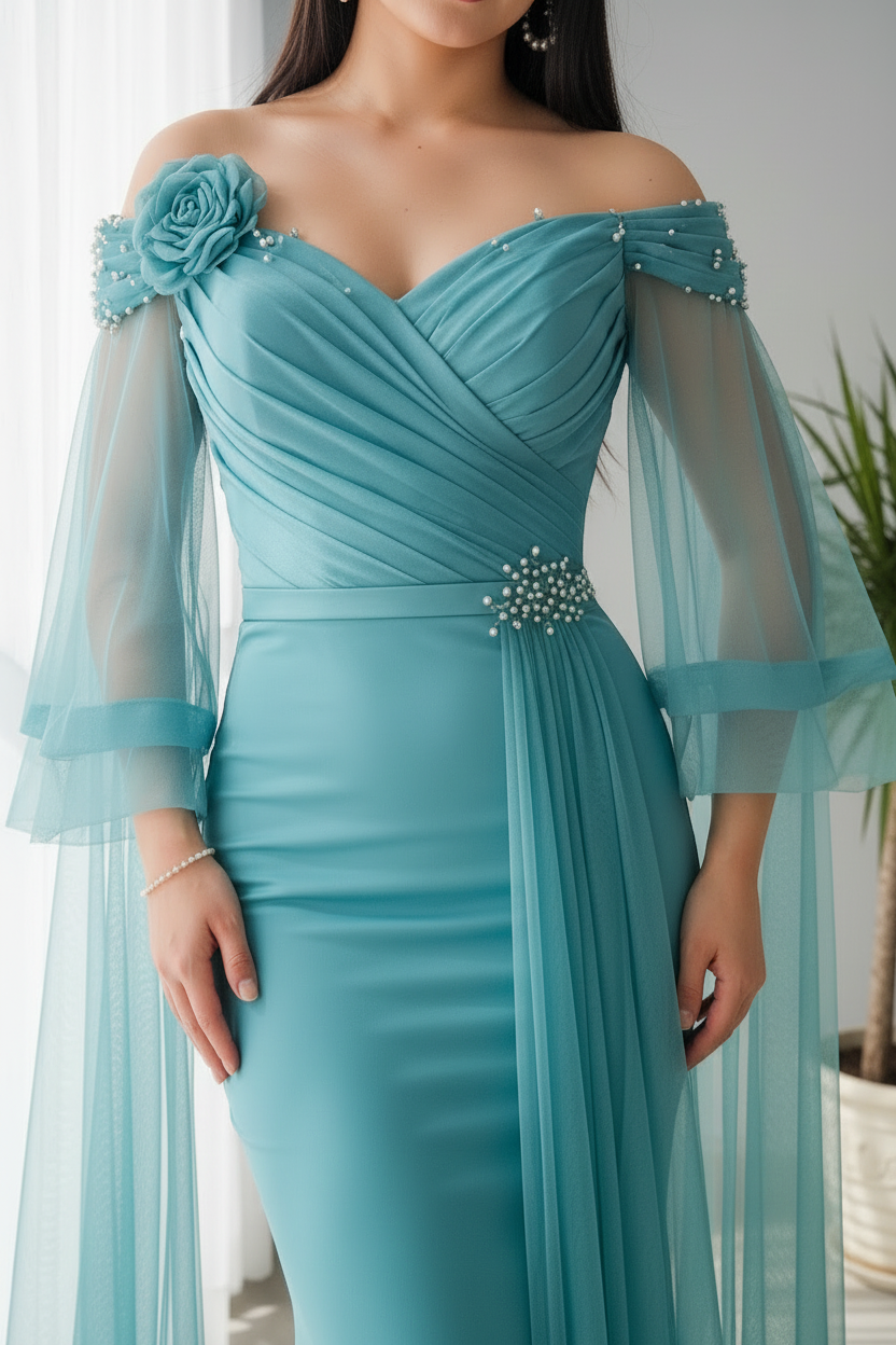 Gown Teal Exclusiva cod.780