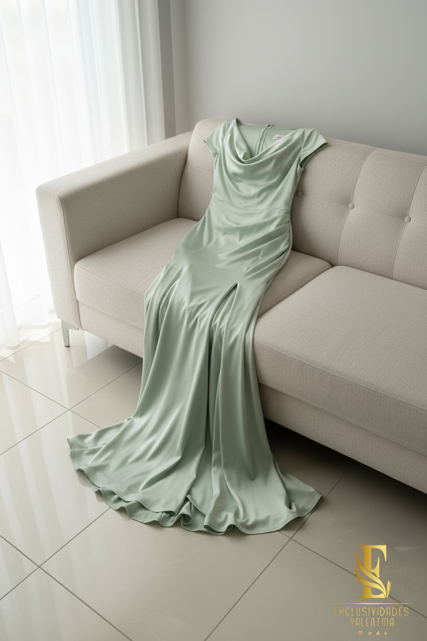 Vestido Sirena Verde Menta | cod.V432