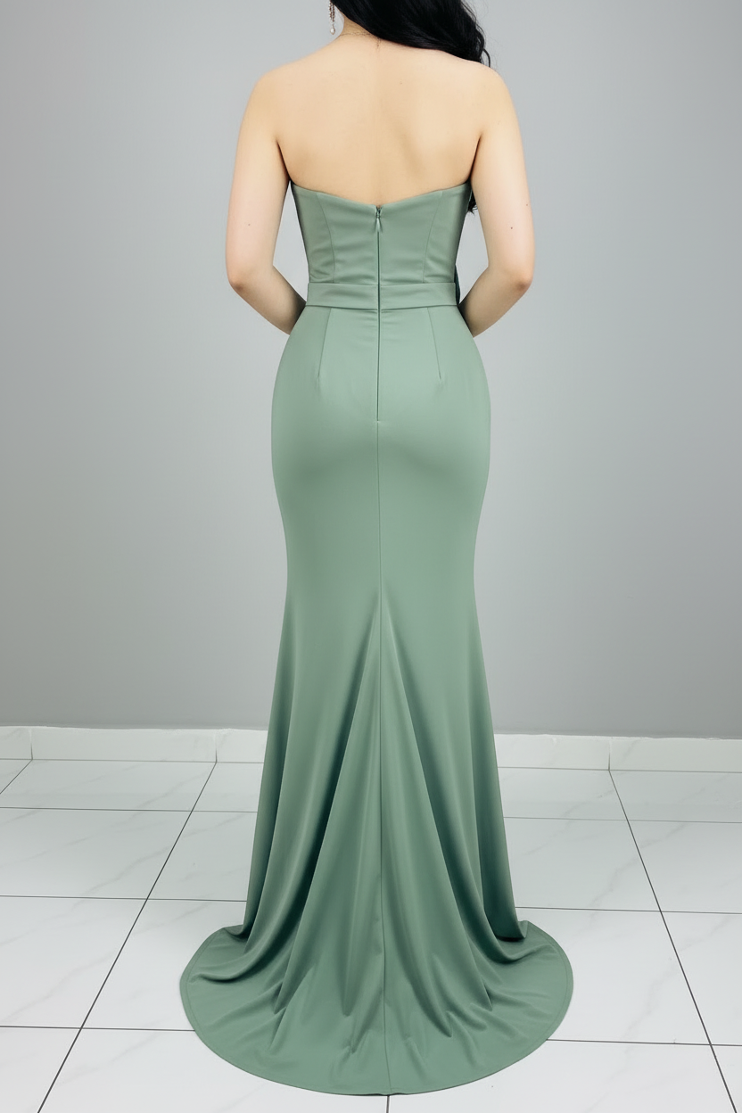 Vestido Verde Salvia Rosa D cod.593
