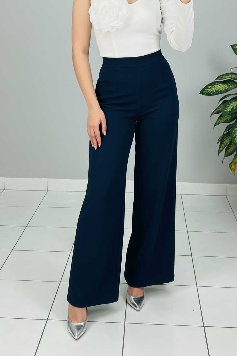 Conjunto White Ruffle Heart & Navy cod.601