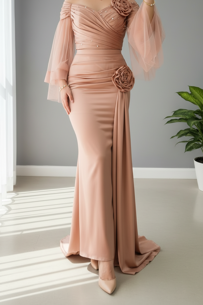 Gown Nude Cobre Exclusiva cod.786