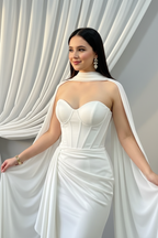 Vestido Blanco Corsé con Capa cod.997