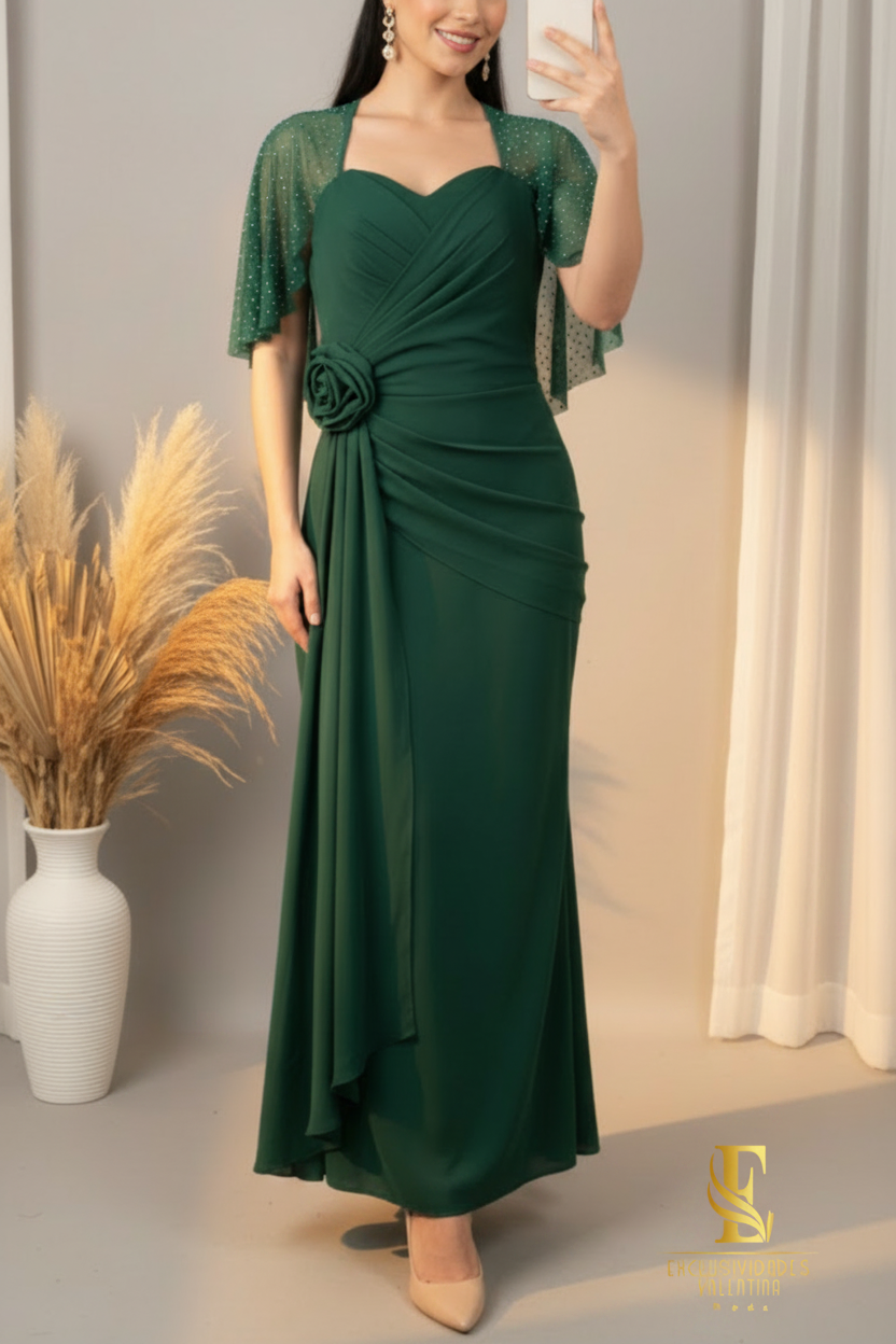 Vestido Émeraude Rose cod.00200