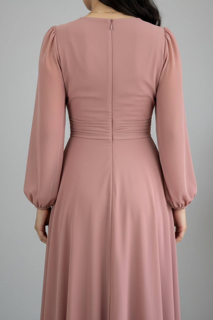 Vestido Rosa Palo Romántico cod.587