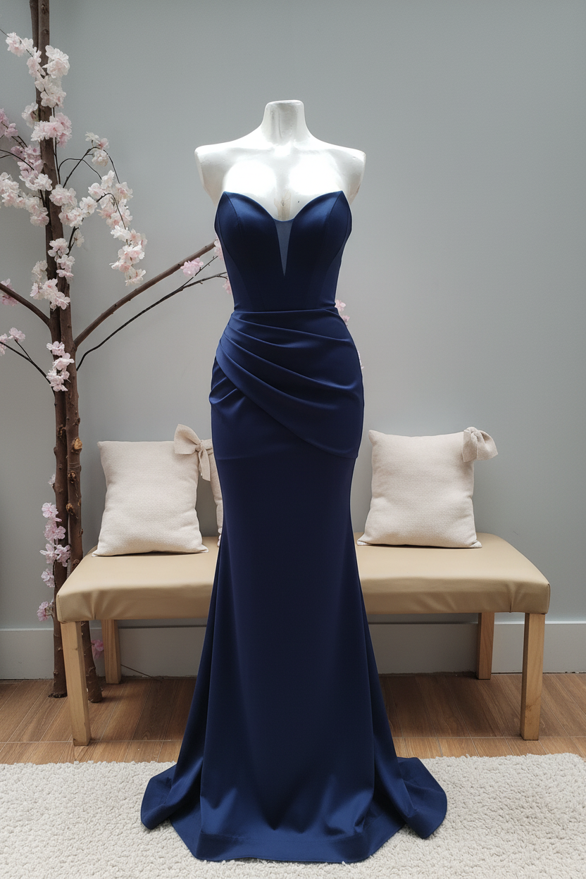 Vestido Azul Marino Corset Sirena cod.419