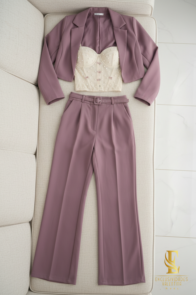 Conjunto Mauve Blazer & Corset cod.C221