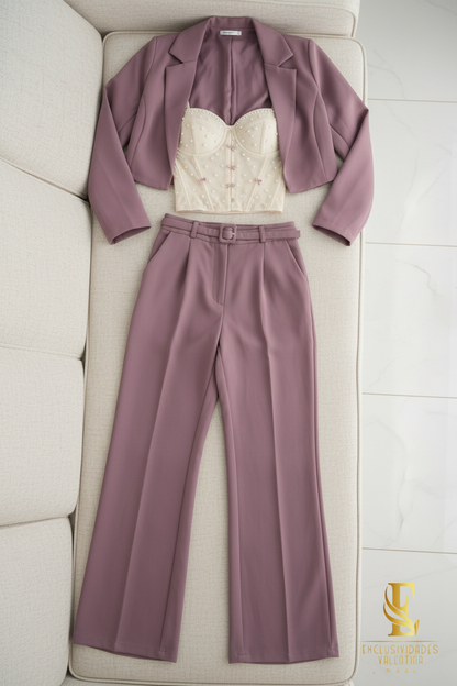 Conjunto Mauve Blazer & Corset cod.C221