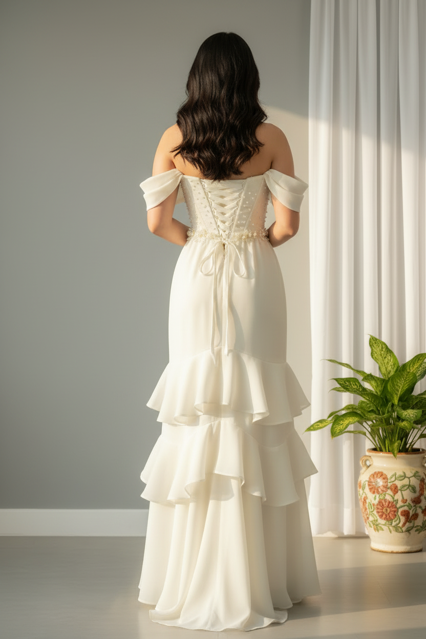 Vestido Blanco Perla cod.989