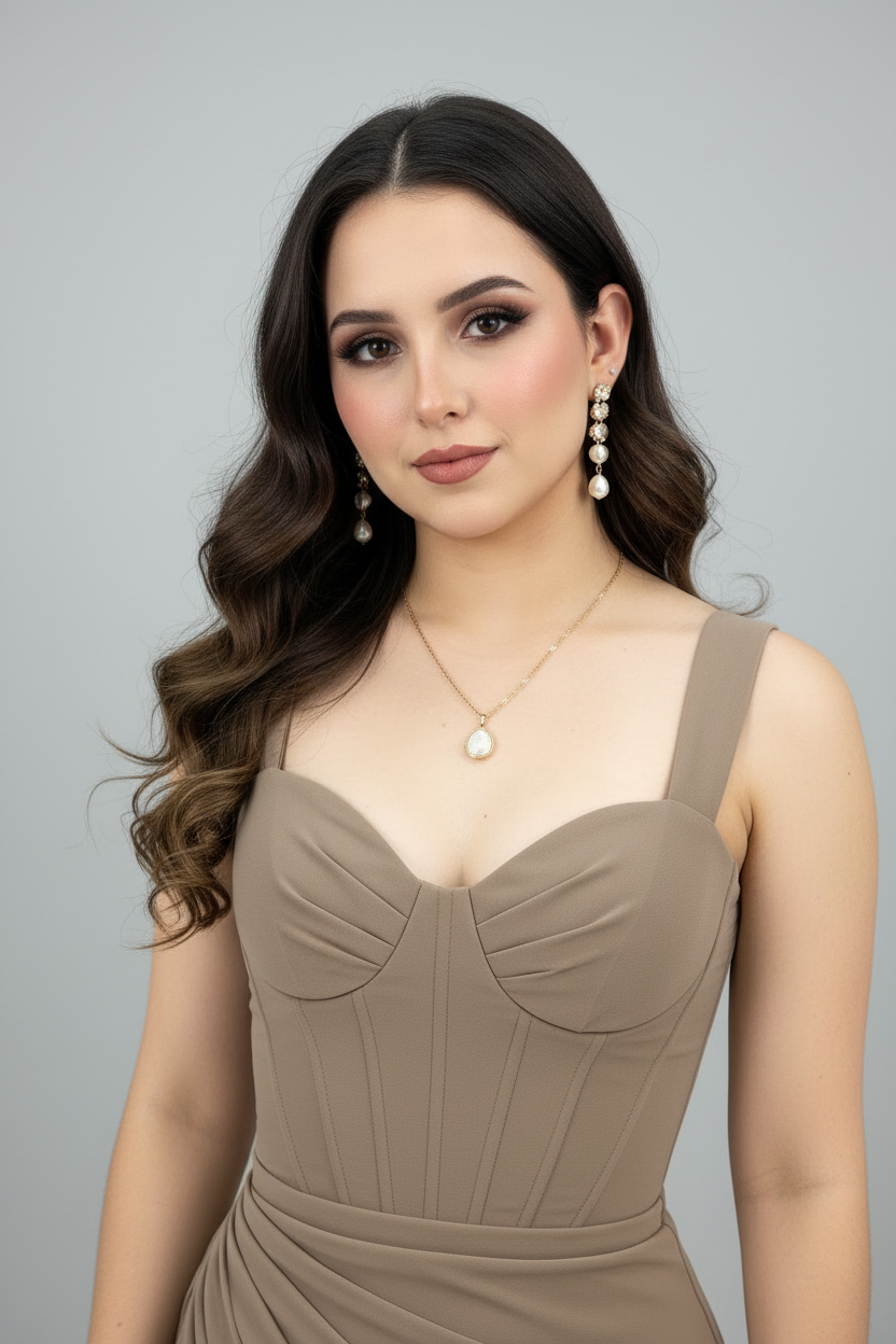 Vestido Taupe cod.560