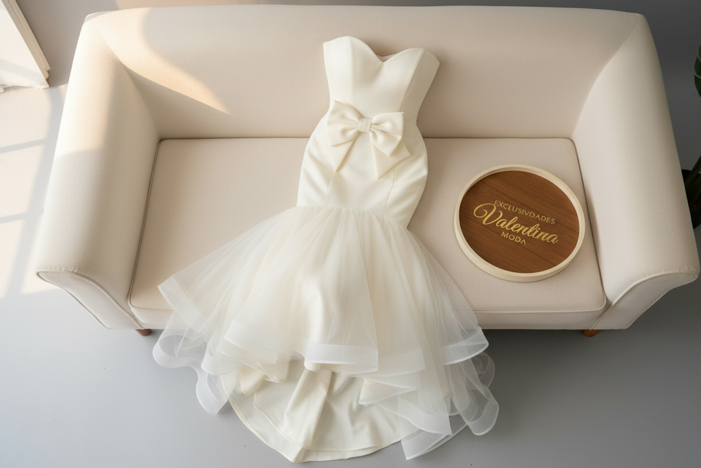 Vestido Sirena Blanco Lazo cod.611