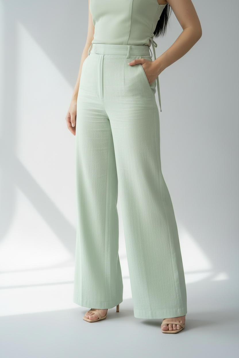 Conjunto Sage Halter Rose & Palazzo Sastre cod.579
