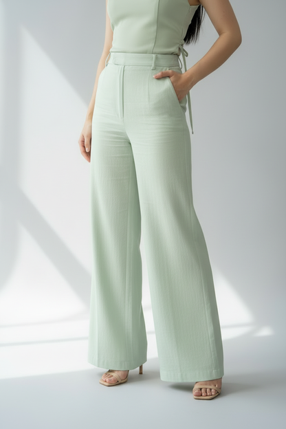 Conjunto Sage Halter Rose & Palazzo Sastre cod.579