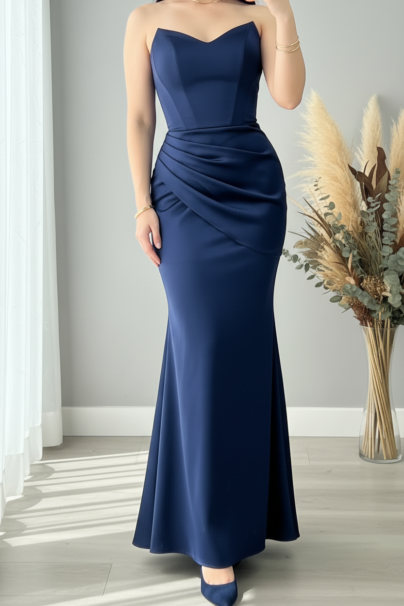 Vestido Azul Marino Corset Sirena cod.419