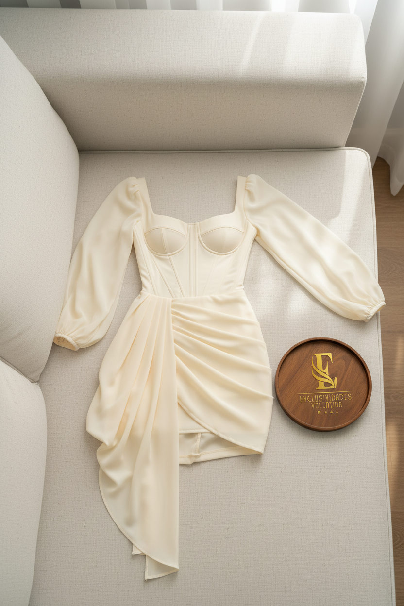 Mini Vestido cream cod.999